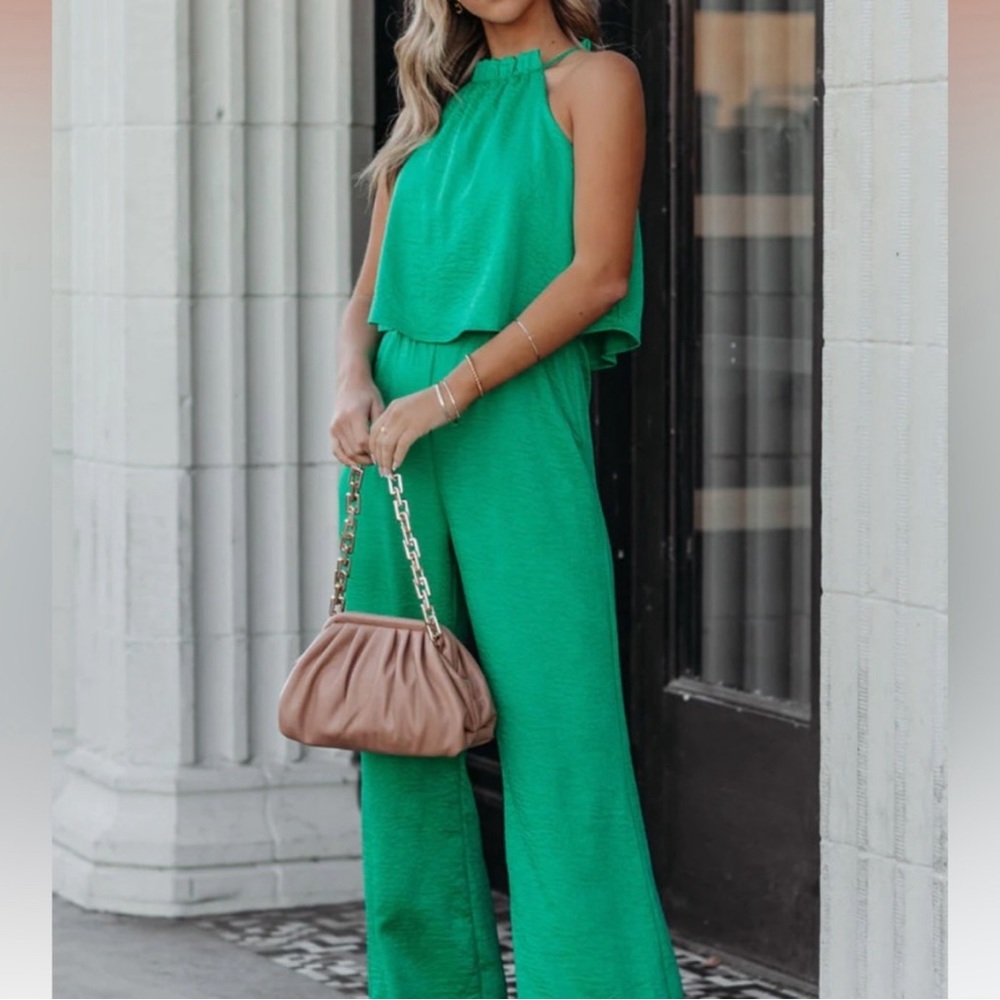 VICI Green Satin Jumpsuit 💚